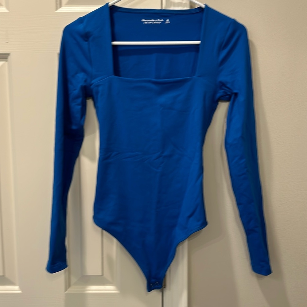 Women’s Abercrombie Royal blue long sleeve square neck bodysuit